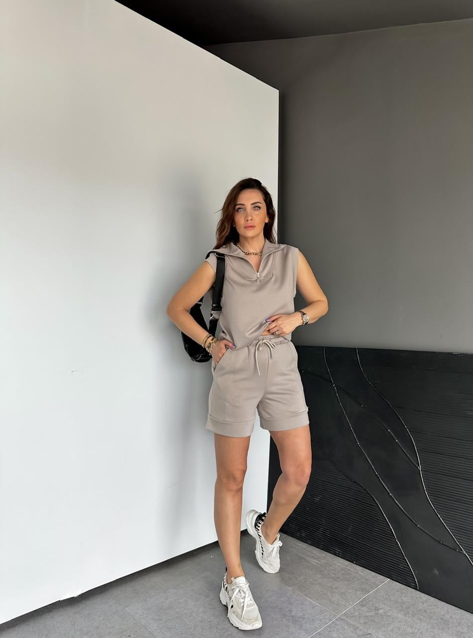 Taş Polo Yaka Şortlu Modal Takım