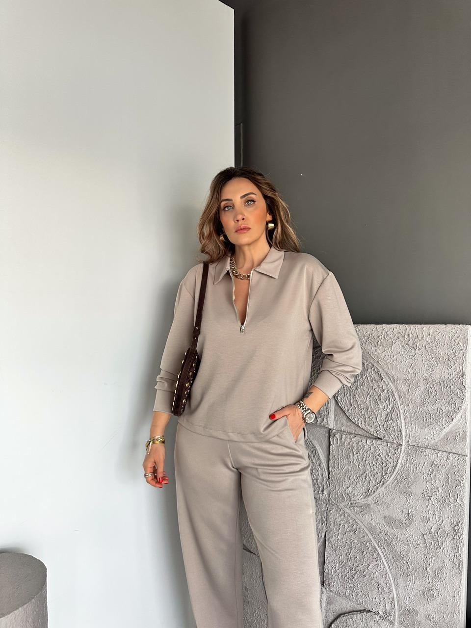 Vizon Polo Yaka Fermuarlı Modal Takım