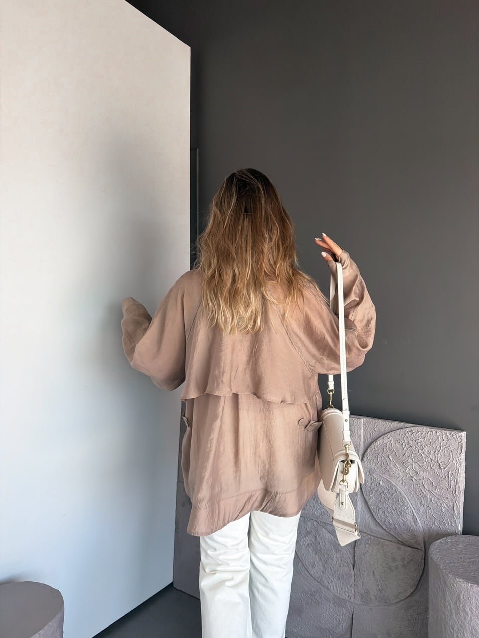 Vizon Yarasa Kol Oversize Gömlek