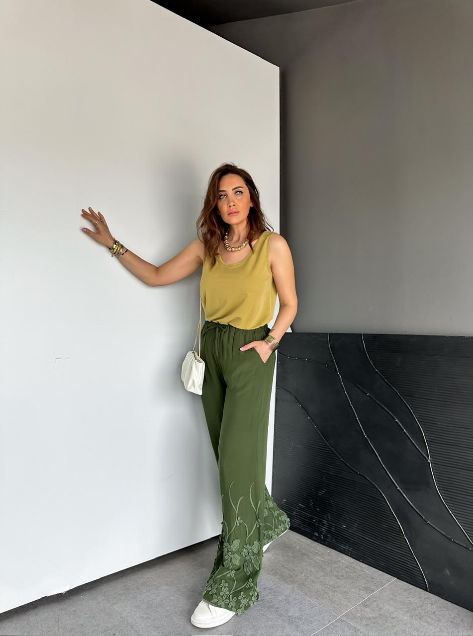 Yağ Yeşili Modal Basic Atlet