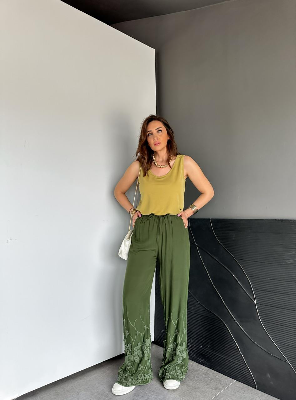 Yağ Yeşili Modal Basic Atlet