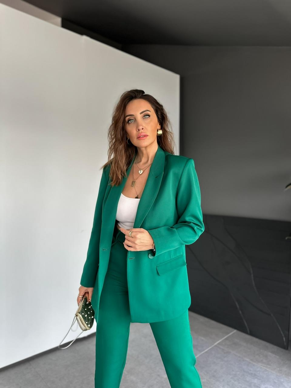 Yeşil Ceket Pantolon Klasik Takım