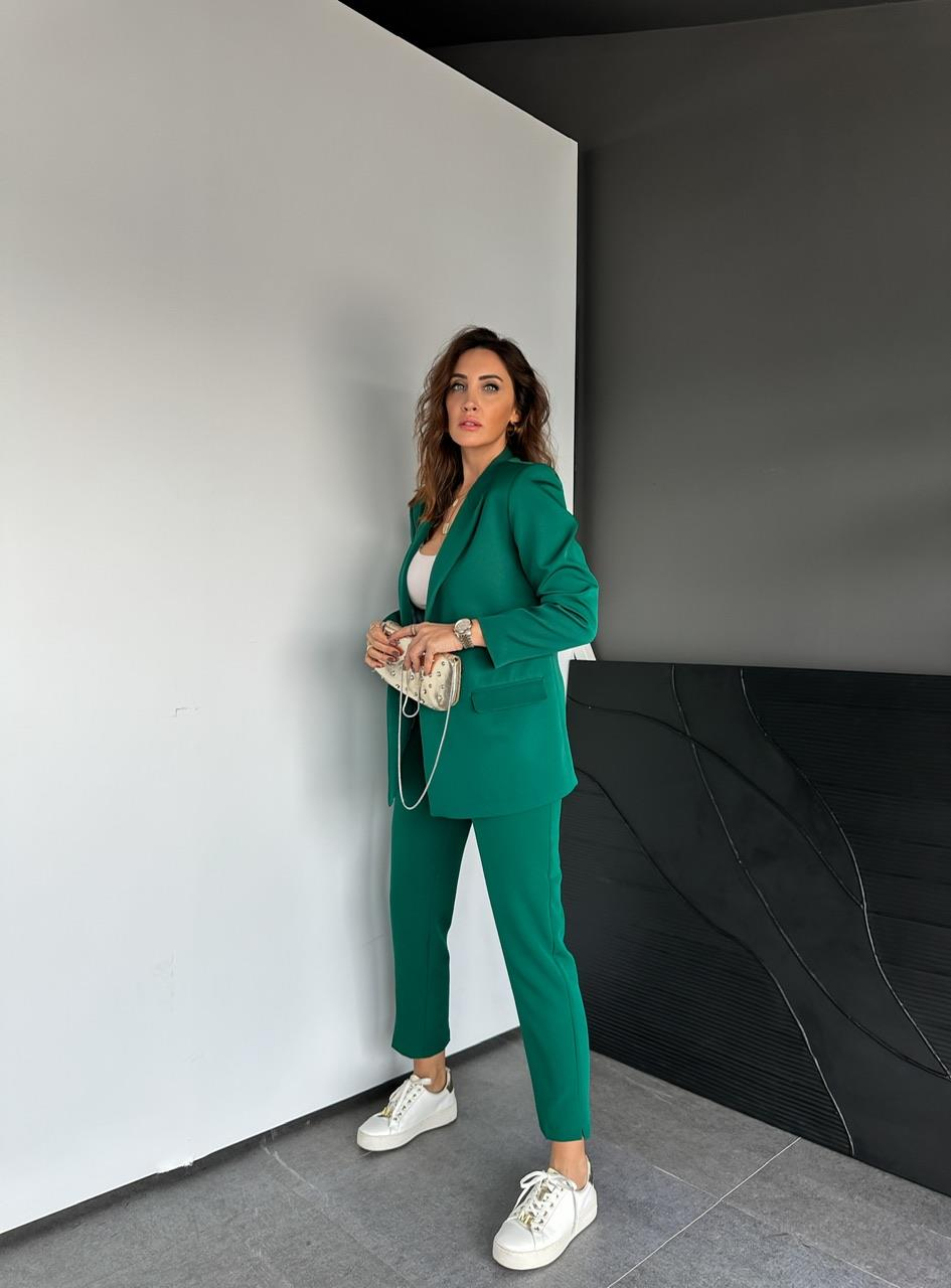 Yeşil Ceket Pantolon Klasik Takım