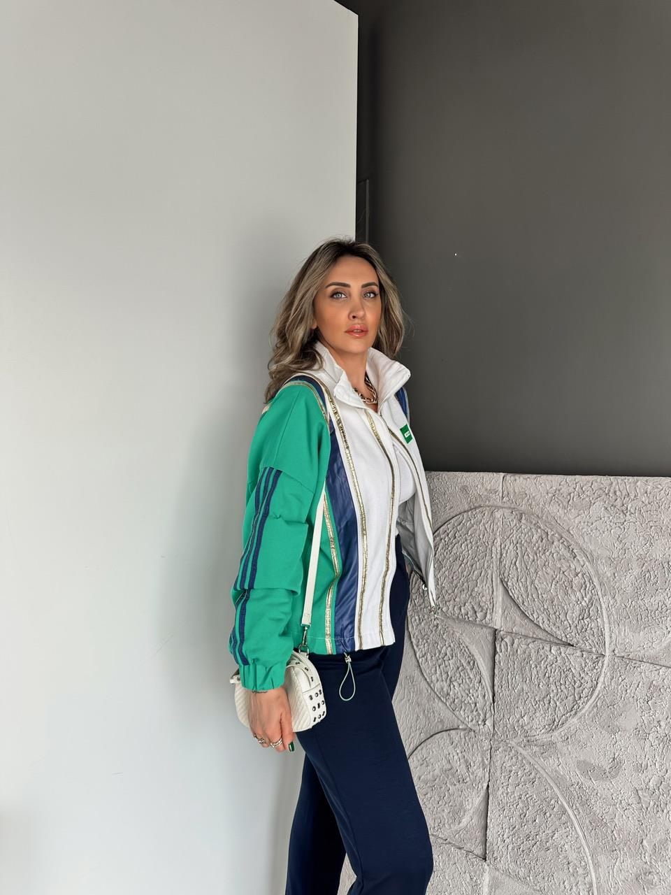Yeşil Gold Biyeli Tasarım Ceket