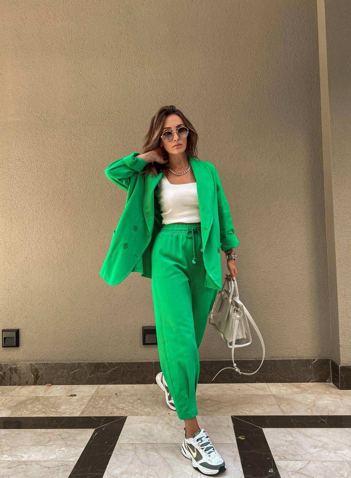 Yeşil Pensli Gabardin Pantolon