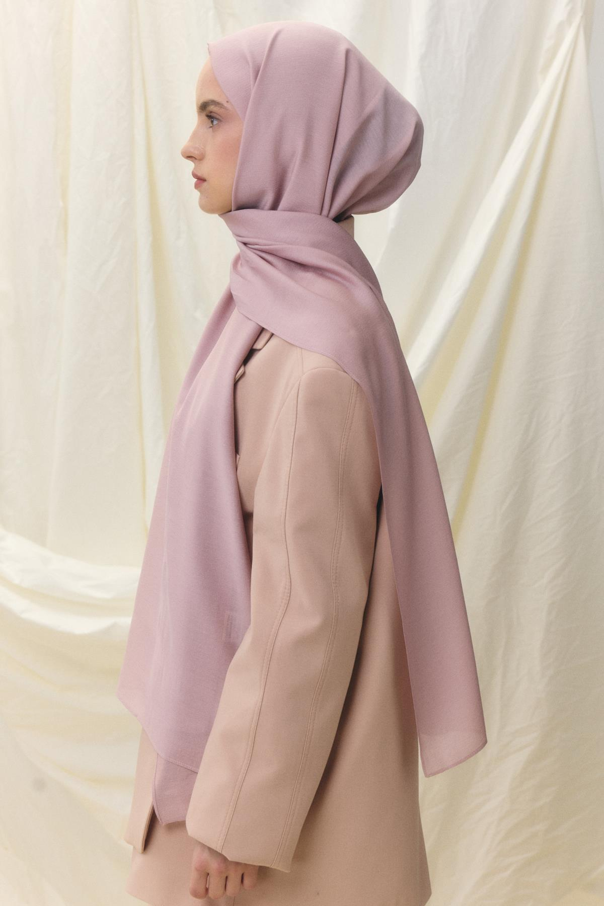 PARİS İPEĞİ TOZ PEMBE PAMUKLU ŞAL