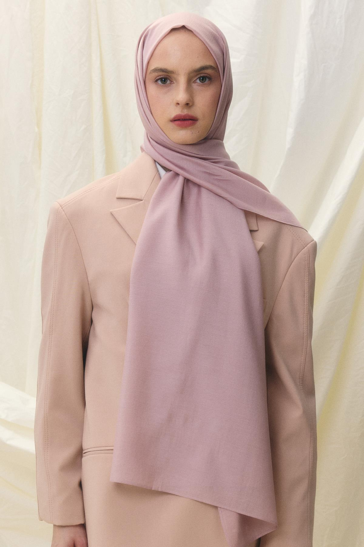 PARİS İPEĞİ TOZ PEMBE PAMUKLU ŞAL