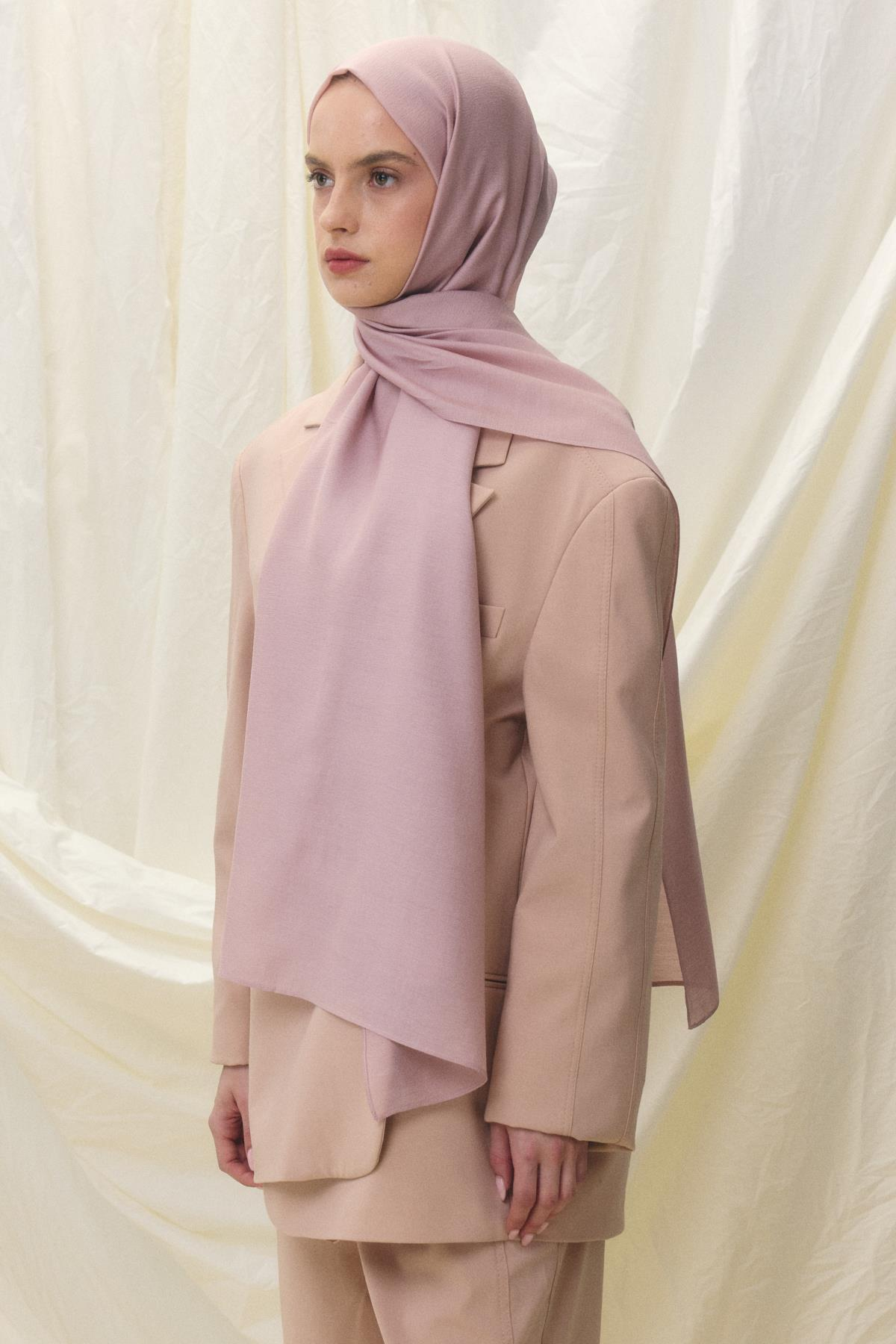 PARİS İPEĞİ TOZ PEMBE PAMUKLU ŞAL
