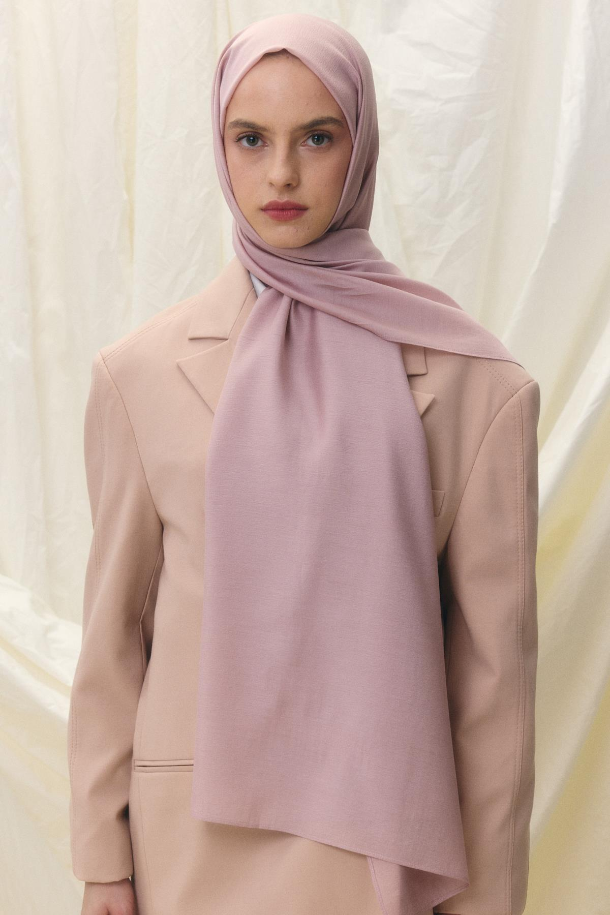 PARİS İPEĞİ TOZ PEMBE PAMUKLU ŞAL