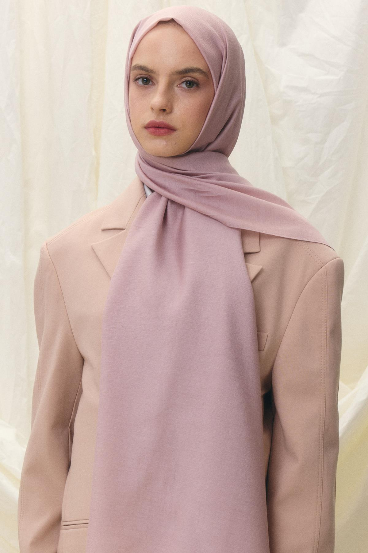 PARİS İPEĞİ TOZ PEMBE PAMUKLU ŞAL