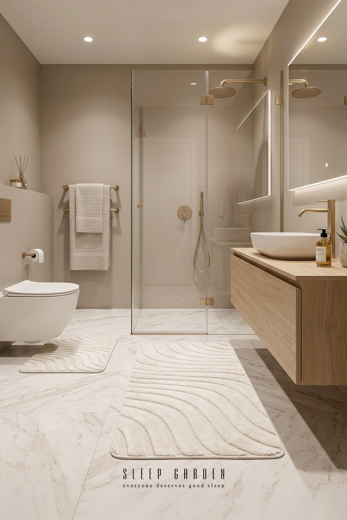 Calma Banyo Paspas Seti Kaydırmaz 60x100 cm + 50x60 cm KremCalma Banyo Paspas Seti Kaydırmaz 60x100 cm + 50x60 cm KremSleep Garden