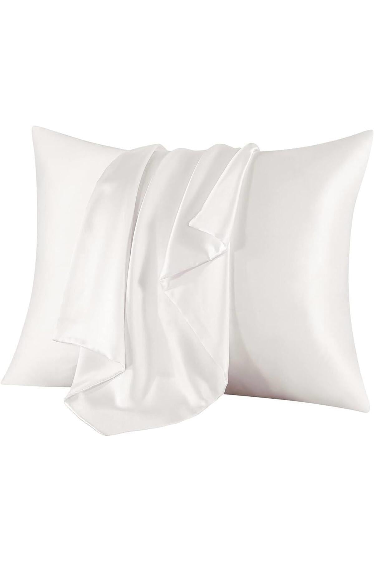 Fermuarlı Beyaz Saten Yastık Mitili İç Kılıf 50*70cm 5 Adet