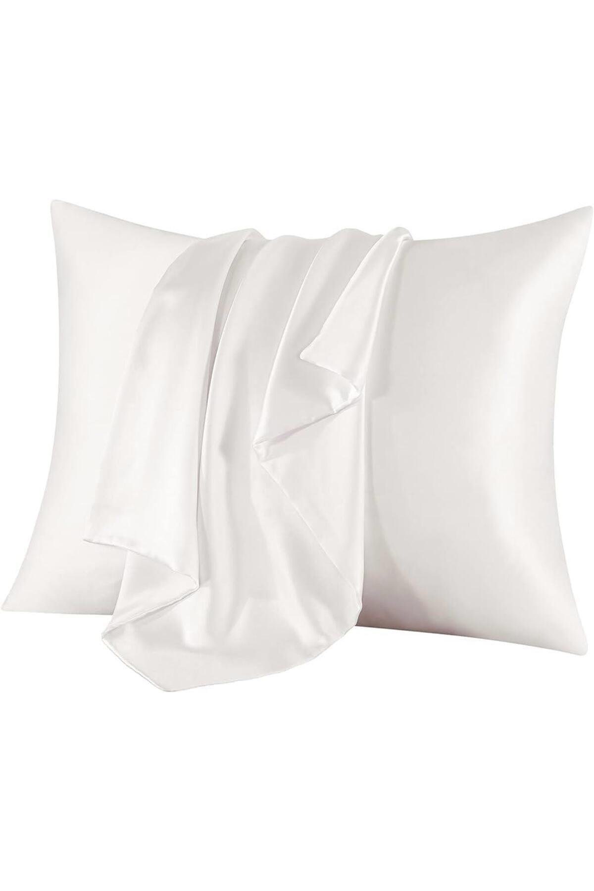 Fermuarlı Beyaz Saten Yastık Mitili İç Kılıf 50*70cm 5 Adet