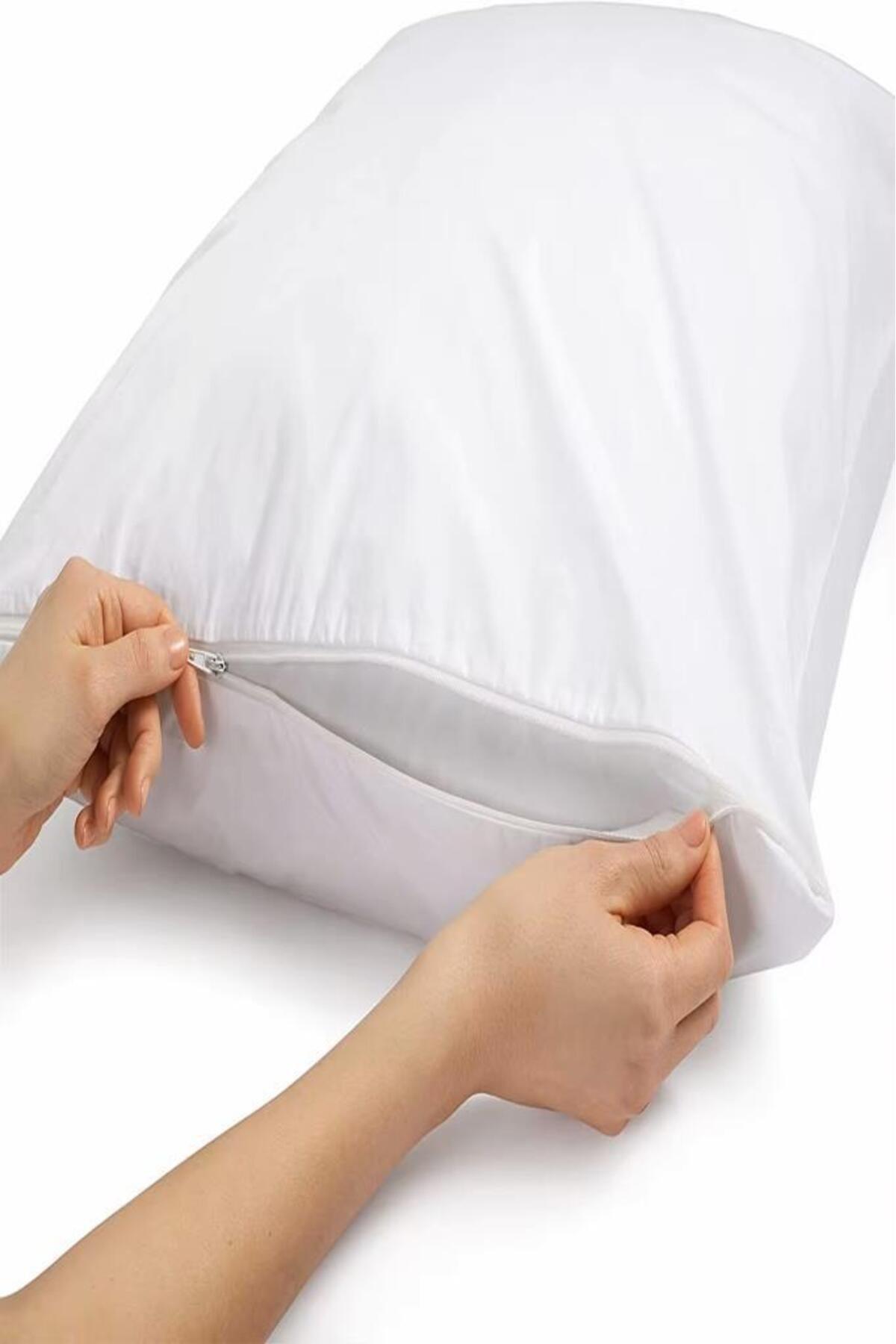 Fermuarlı Beyaz Yastık Mitili İç Kılıf 50*70cm 5 Adet