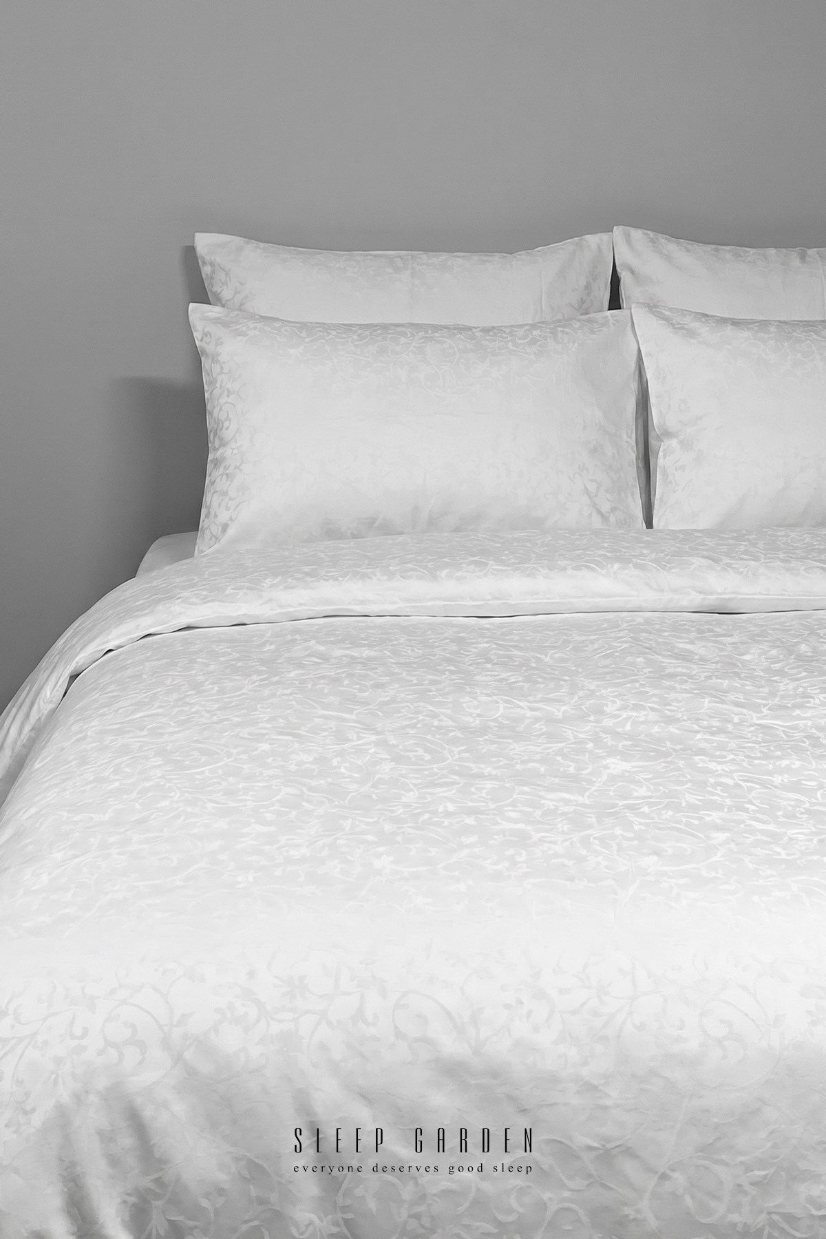 Jakar Deluxe %100 Pamuk Lastikli Beyaz Nevresim Takımı%100 Pamuk Lastikli Beyaz Jakarlı Tek Kişilik Nevresim Takımı | Sleep GardenSleep Garden