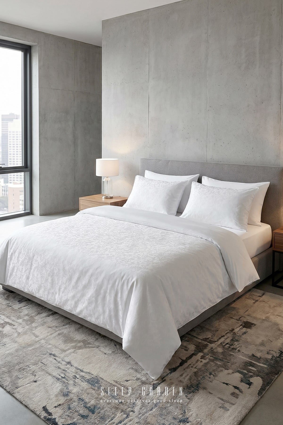Jakar Deluxe %100 Pamuk Lastikli Beyaz Nevresim Takımı%100 Pamuk Lastikli Beyaz Jakarlı Tek Kişilik Nevresim Takımı | Sleep GardenSleep Garden