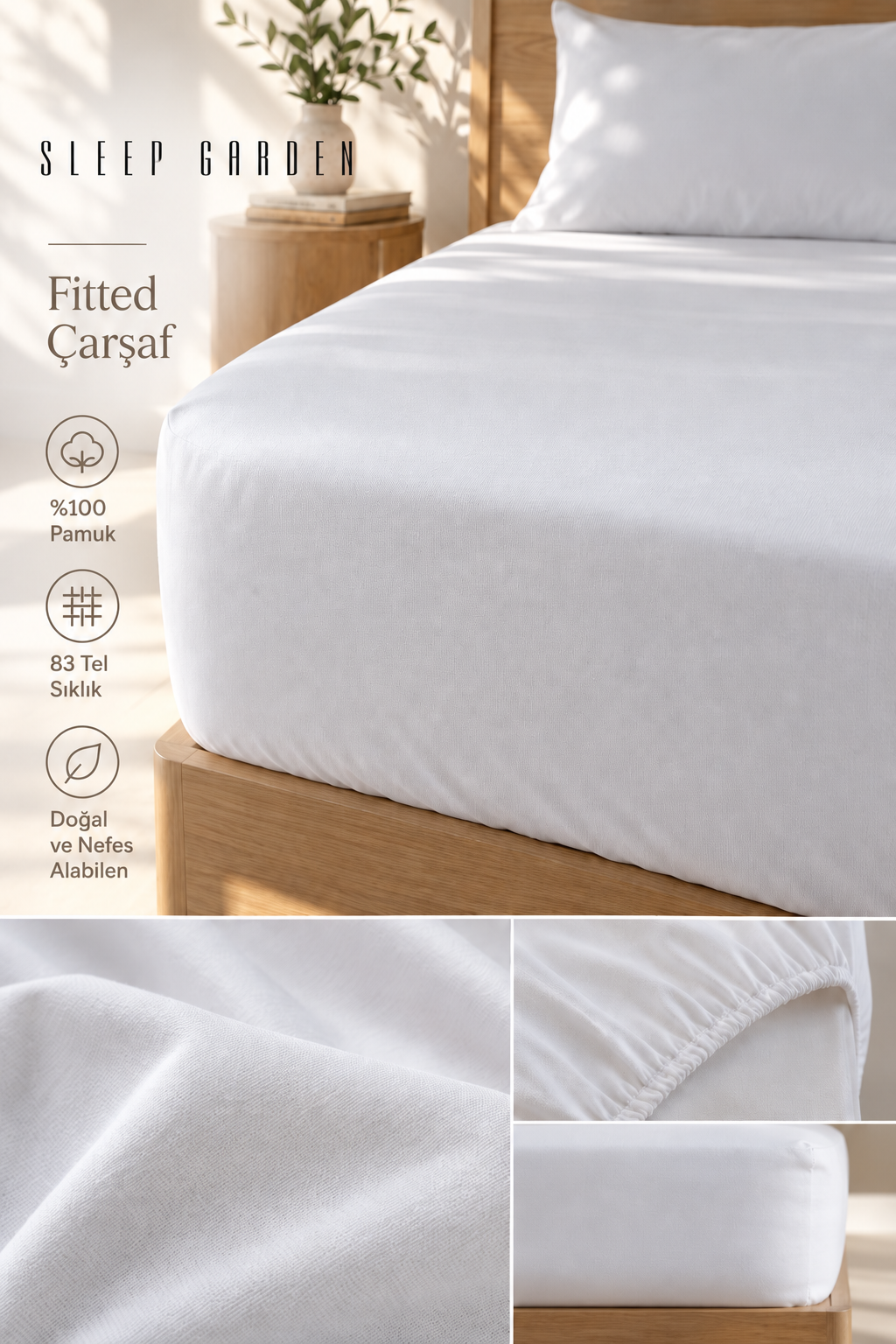 Sleep Garden %100 Pamuk 83 Tel Fitted ÇarşafSleep Garden %100 Pamuk 83 Tel Fitted ÇarşafSleep Garden