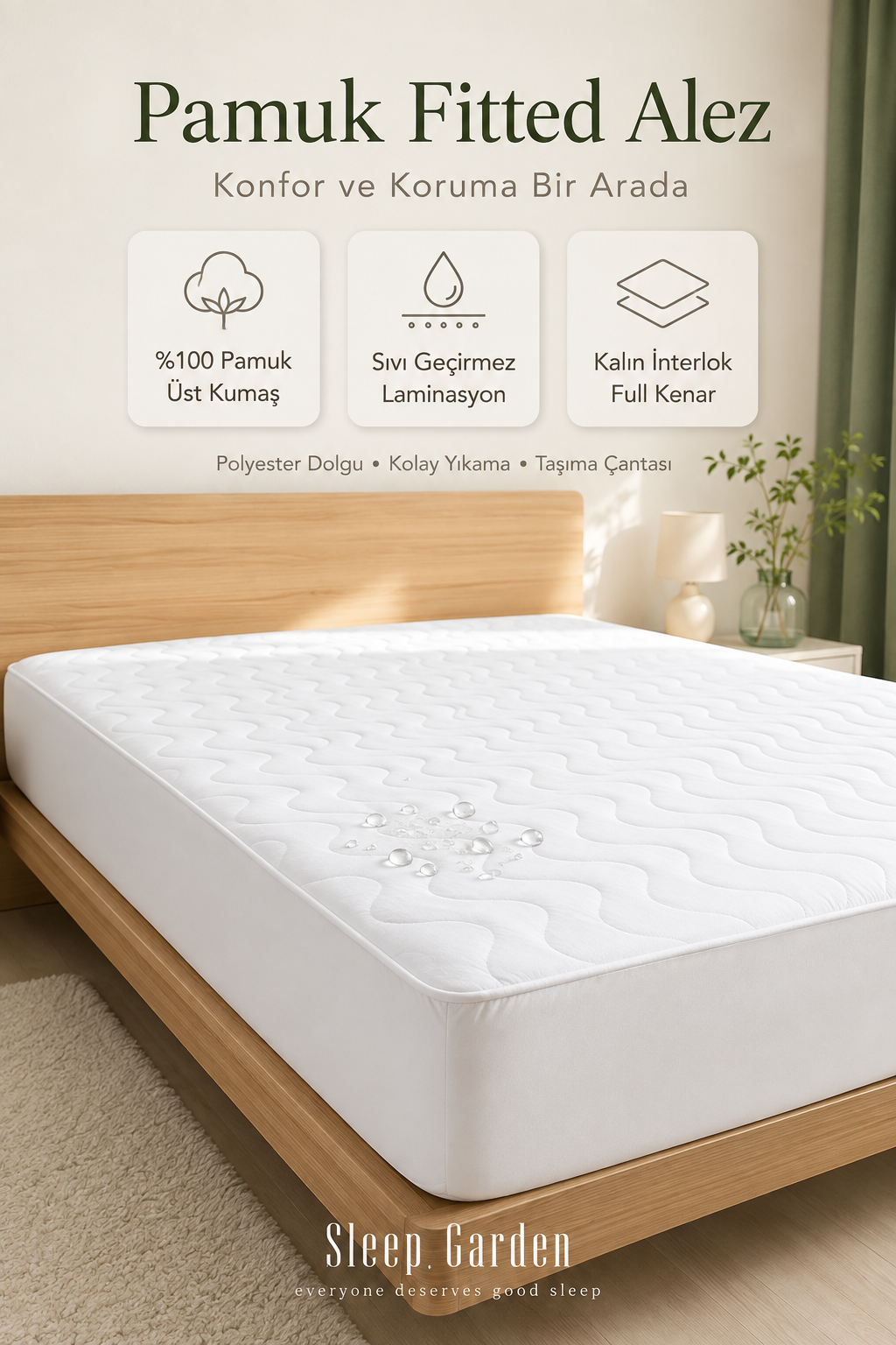 Sleep Garden %100 Pamuk Üst Kumaş Kapitoneli Kalın Full Kenar Sıvı Geçirmez AlezSleep Garden Ranforce Fitted Sıvı Geçirmez Alez - Uyku dünyanızı koruyan, yüksek kaliteli ve sıvı geçirmez alezler. Yatak koruması için ideal çözümler sleepgarden.com.tr'de!Sleep Garden