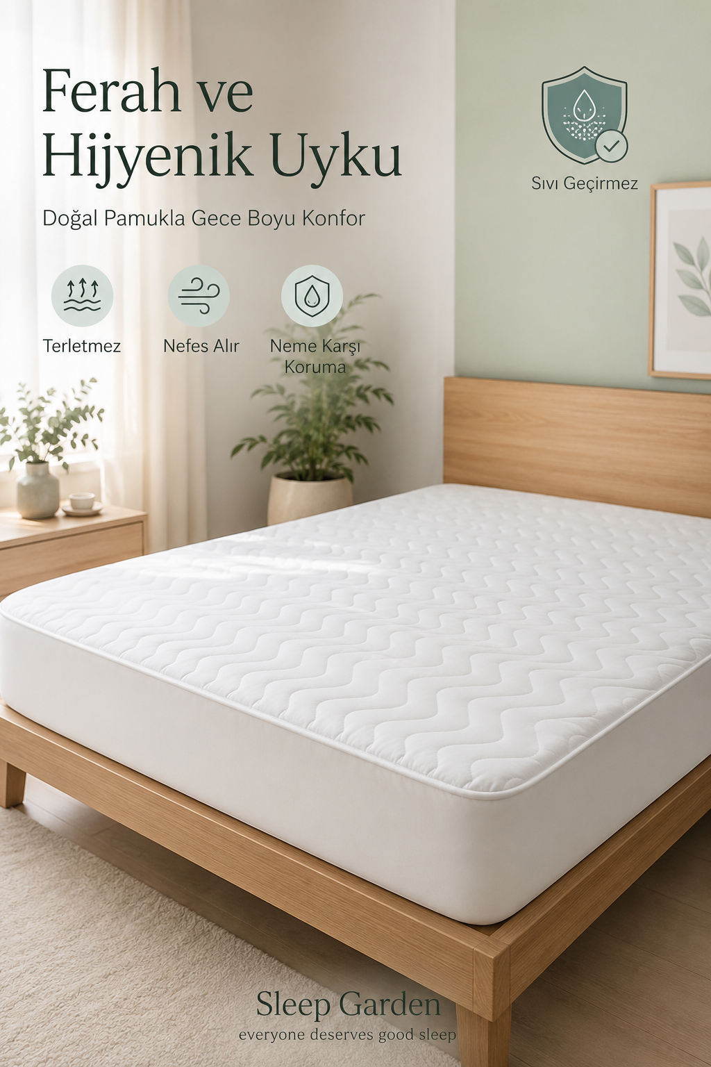 Sleep Garden %100 Pamuk Üst Kumaş Kapitoneli Kalın Full Kenar Sıvı Geçirmez AlezSleep Garden Ranforce Fitted Sıvı Geçirmez Alez - Uyku dünyanızı koruyan, yüksek kaliteli ve sıvı geçirmez alezler. Yatak koruması için ideal çözümler sleepgarden.com.tr'de!Sleep Garden