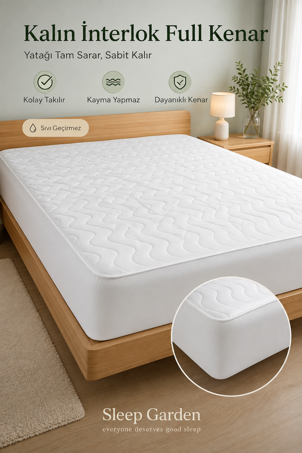 Sleep Garden %100 Pamuk Üst Kumaş Kapitoneli Kalın Full Kenar Sıvı Geçirmez AlezSleep Garden Ranforce Fitted Sıvı Geçirmez Alez - Uyku dünyanızı koruyan, yüksek kaliteli ve sıvı geçirmez alezler. Yatak koruması için ideal çözümler sleepgarden.com.tr'de!Sleep Garden
