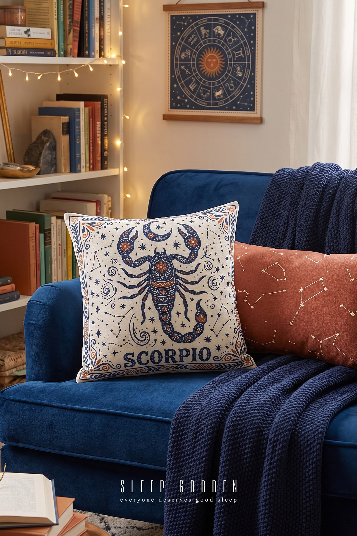 Sleep Garden Akrep/Scorpio Burç Tasarım Modern Dekoratif Kırlent Kılıfı 43x43Sleep Garden