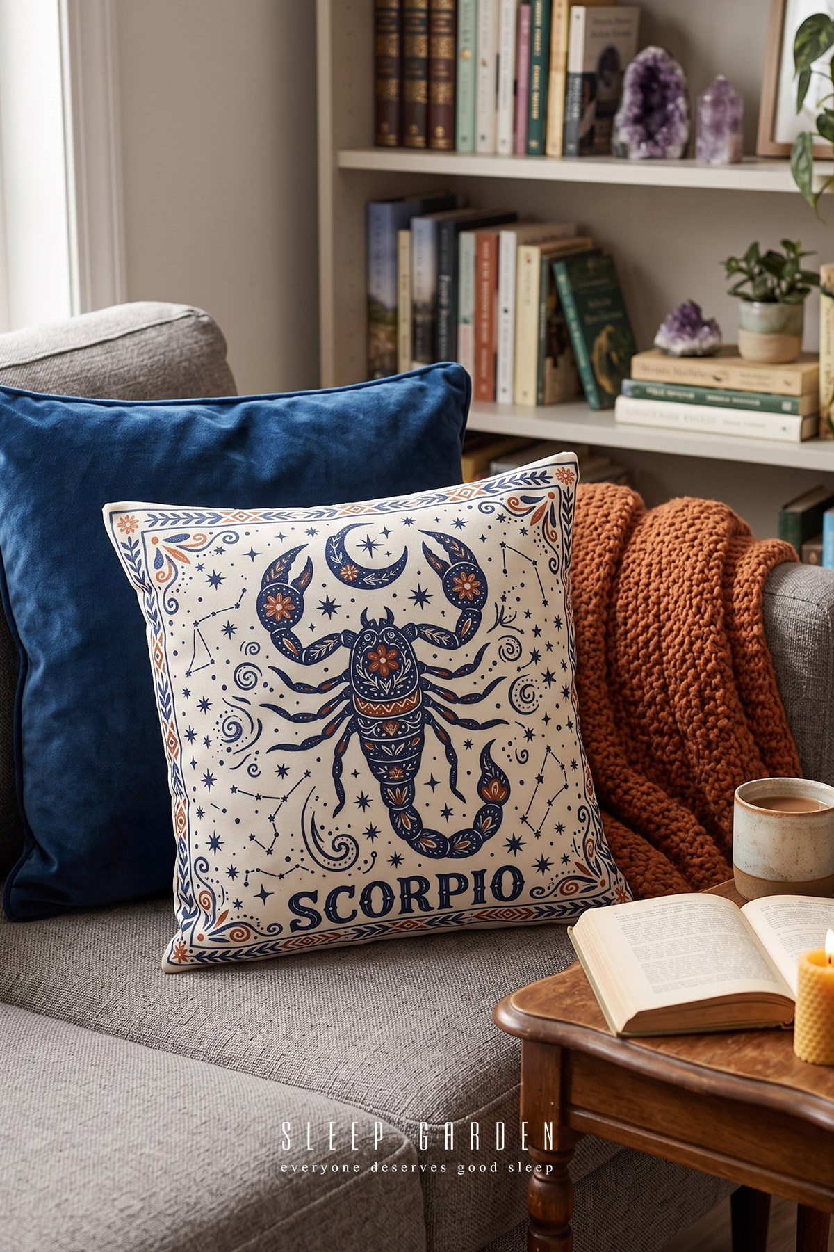 Sleep Garden Akrep/Scorpio Burç Tasarım Modern Dekoratif Kırlent Kılıfı 43x43Sleep Garden
