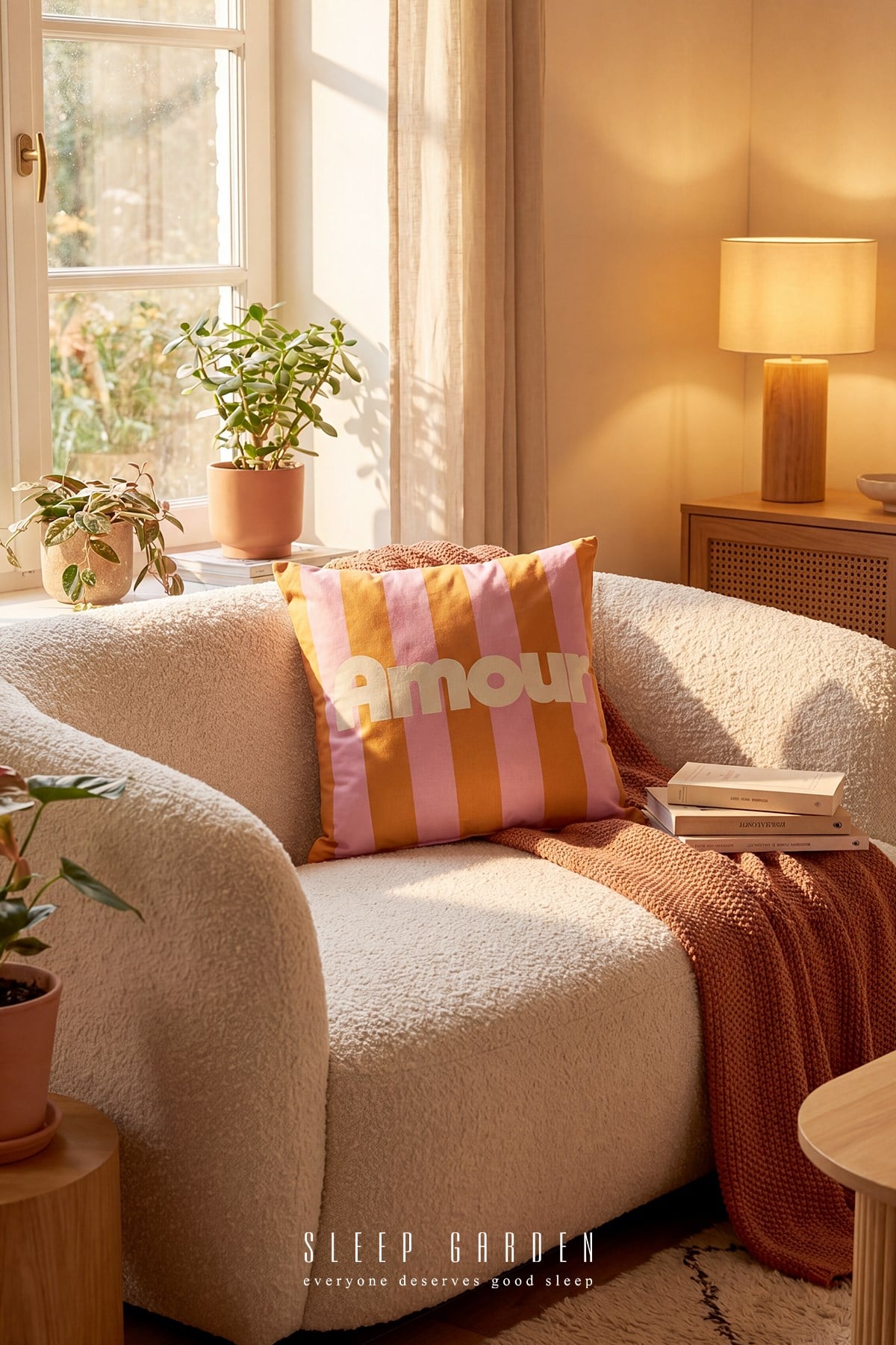 Sleep Garden Amour Tasarım Dekoratif Kırlent Kılıfı | Modern Ev Dekoru 43x43 Sleep Garden