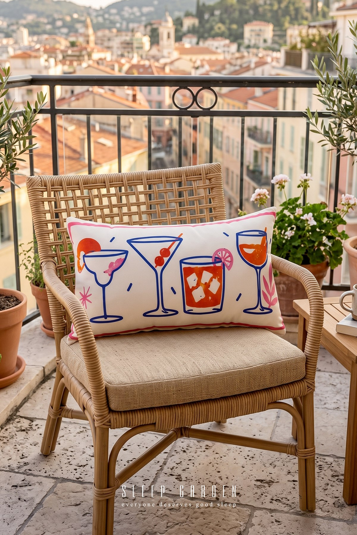 Sleep Garden Bardak Tasarım Dekoratif Kırlent Kılıfı | Modern Ev Dekoru 30x50Sleep Garden