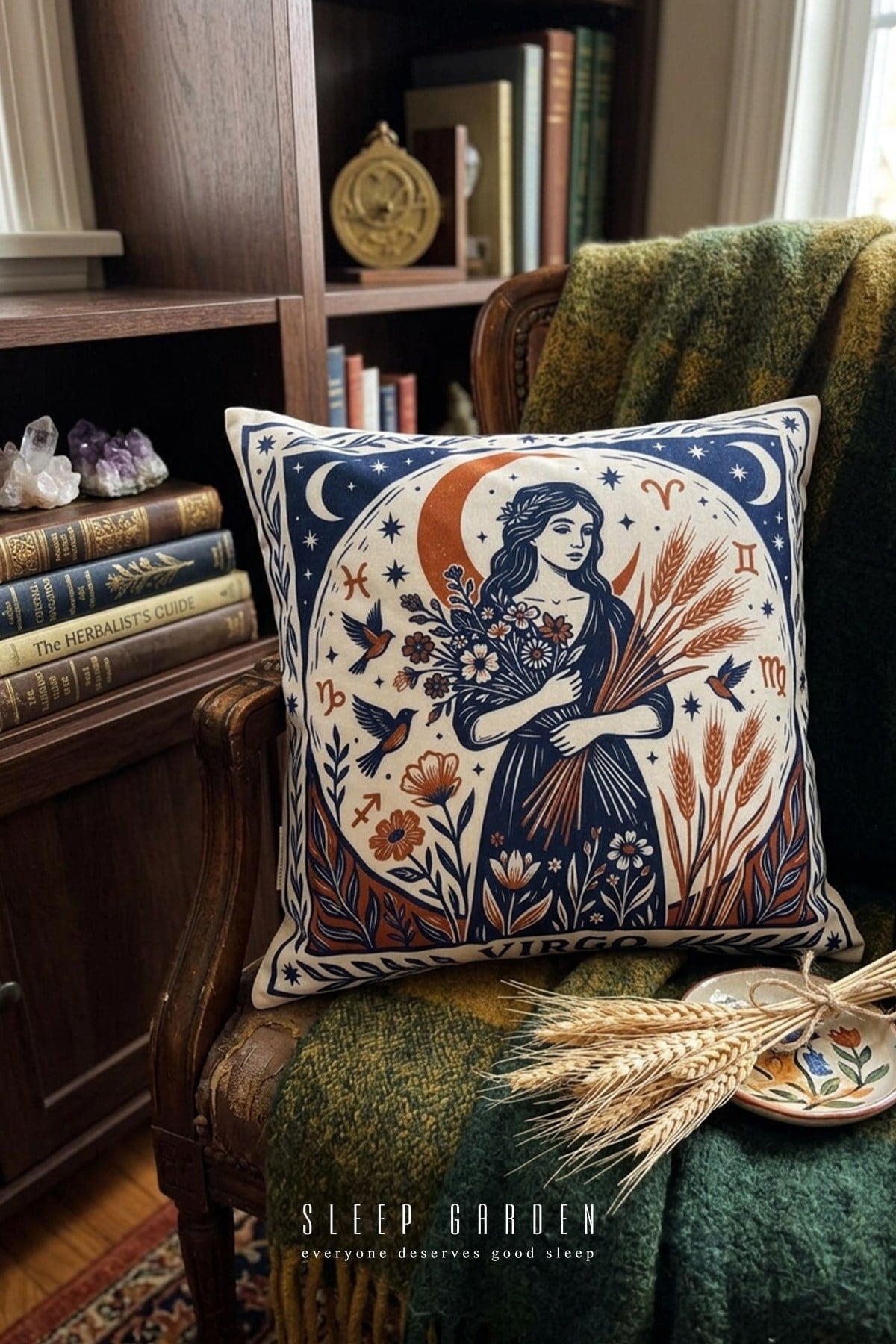 Sleep Garden Başak/Virgo Burç Tasarım Modern Dekoratif Kırlent Kılıfı 43x43Sleep Garden