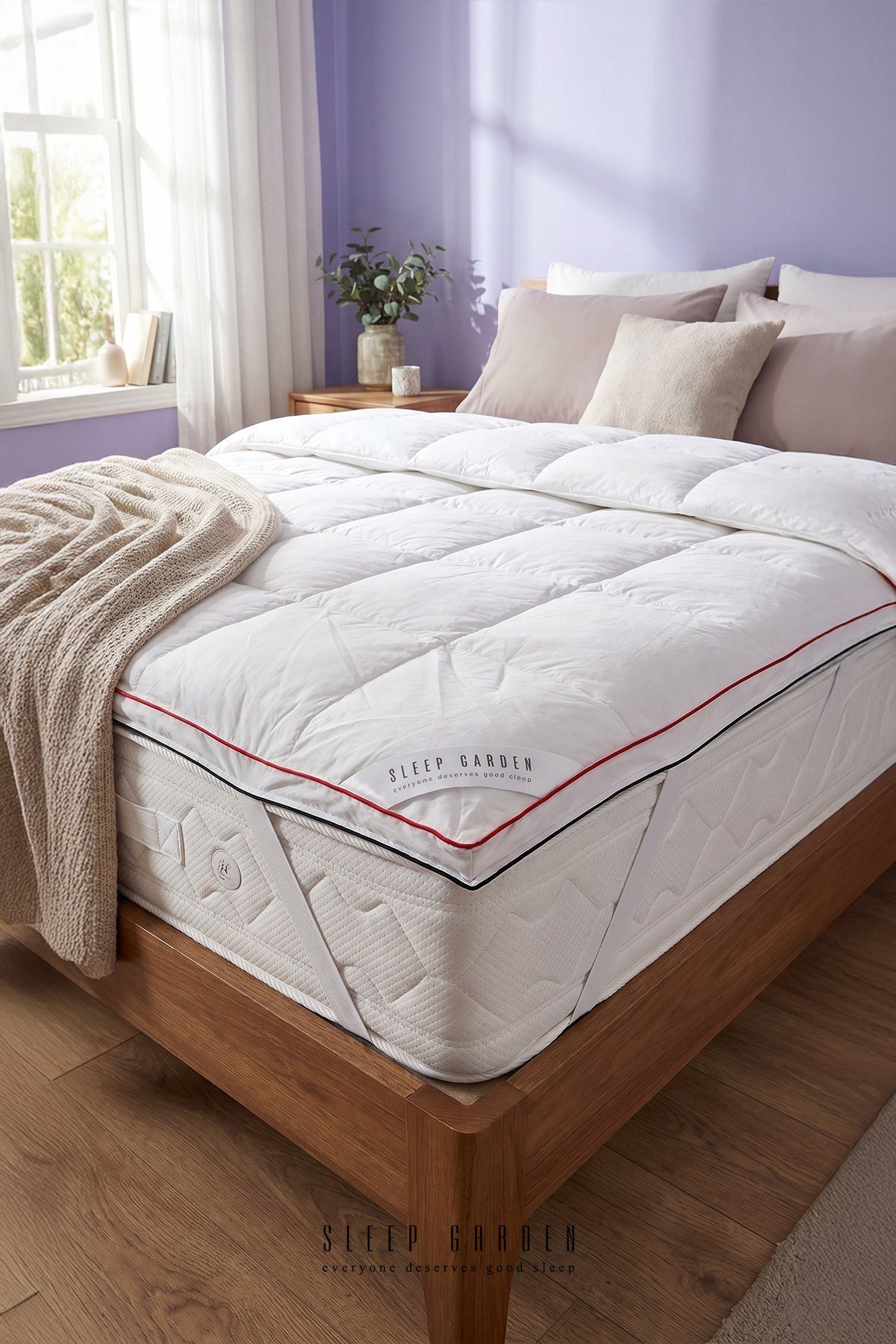 Sleep Garden Buffle Uyku Pedi Özel Kasetli Sistem Pamuklu Biyeli Dört Köşe LastikliSleep Garden Uyku Pedi Pamuklu Biyeli Dört Köşe Lastikli Sleep Garden