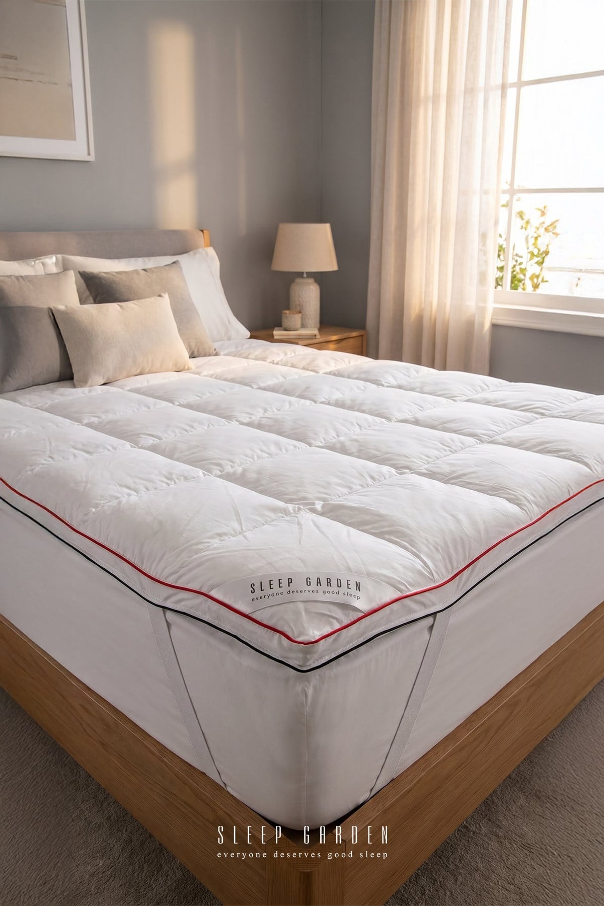 Sleep Garden Buffle Uyku Pedi Özel Kasetli Sistem Pamuklu Biyeli Dört Köşe LastikliSleep Garden Uyku Pedi Pamuklu Biyeli Dört Köşe Lastikli Sleep Garden