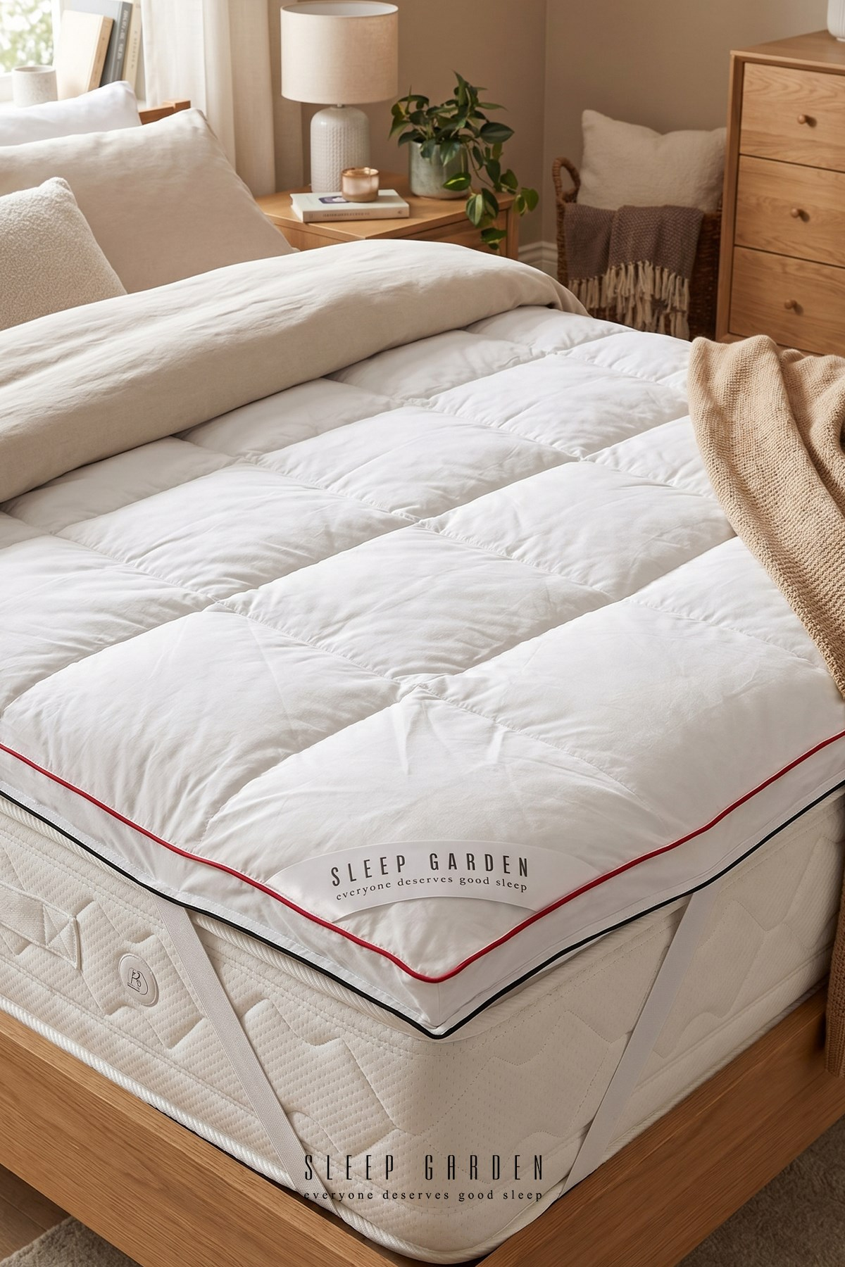 Sleep Garden Buffle Uyku Pedi Özel Kasetli Sistem Pamuklu Biyeli Dört Köşe LastikliSleep Garden Uyku Pedi Pamuklu Biyeli Dört Köşe Lastikli Sleep Garden