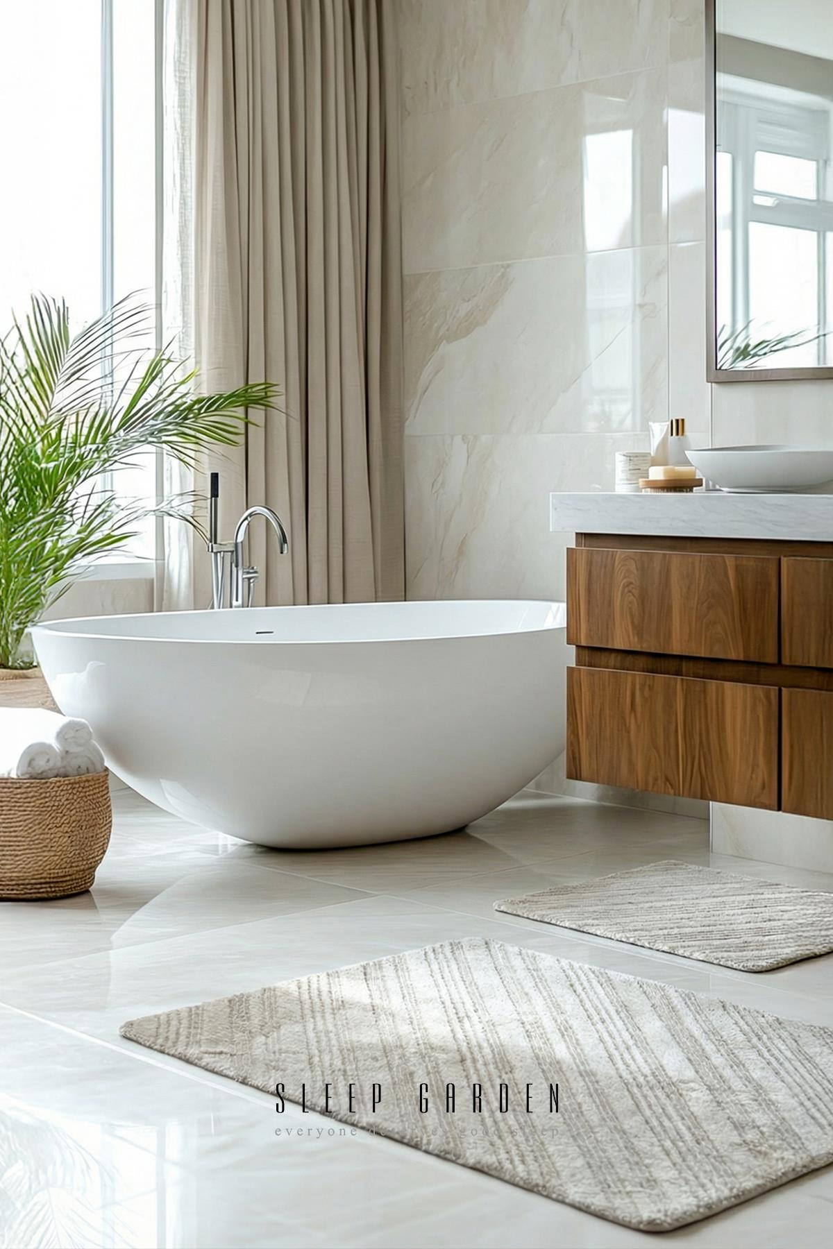 Sleep Garden Calma Banyo Paspas Seti Kaydırmaz 60x100 cm + 40x60 cm GriSleep Garden Calma Banyo Paspas Seti Kaydırmaz 60x100 cm + 40x60 cm GriSleep Garden