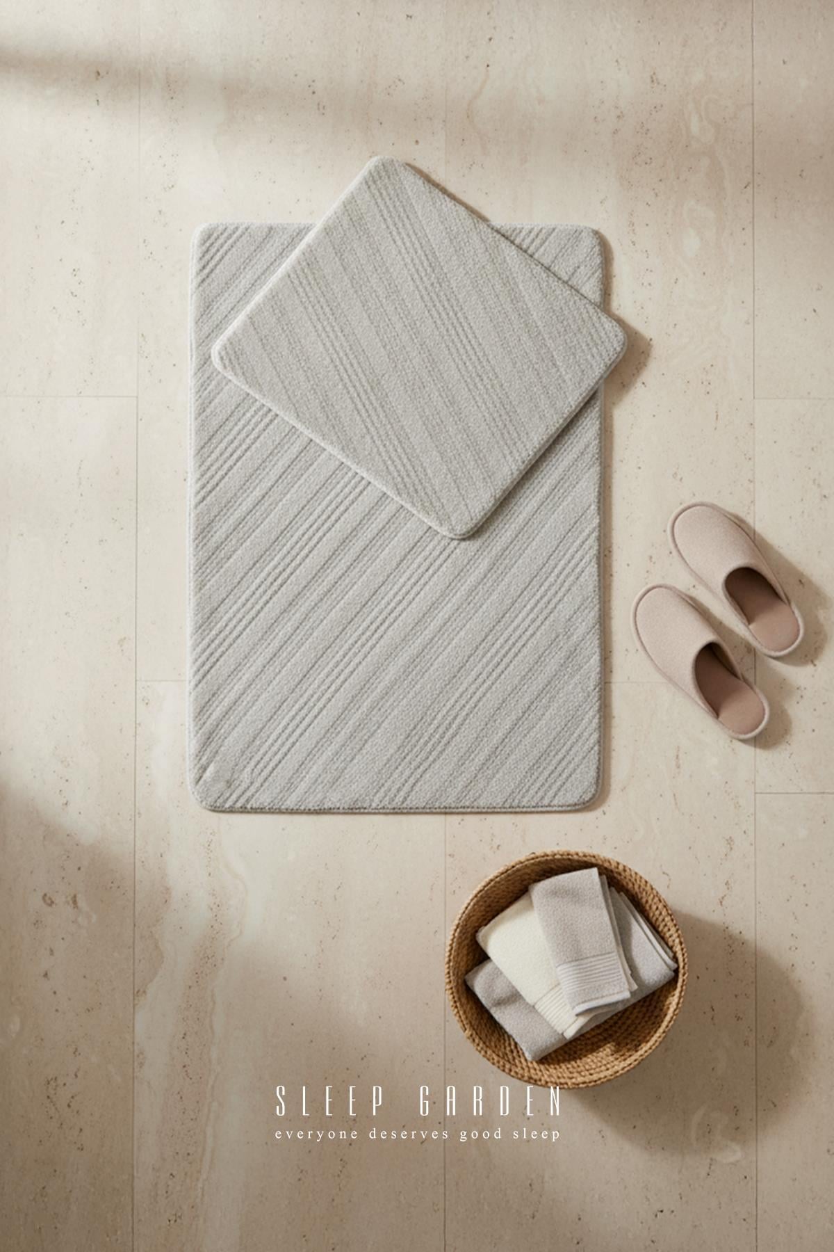 Sleep Garden Calma Banyo Paspas Seti Kaydırmaz 60x100 cm + 40x60 cm GriSleep Garden Calma Banyo Paspas Seti Kaydırmaz 60x100 cm + 40x60 cm GriSleep Garden