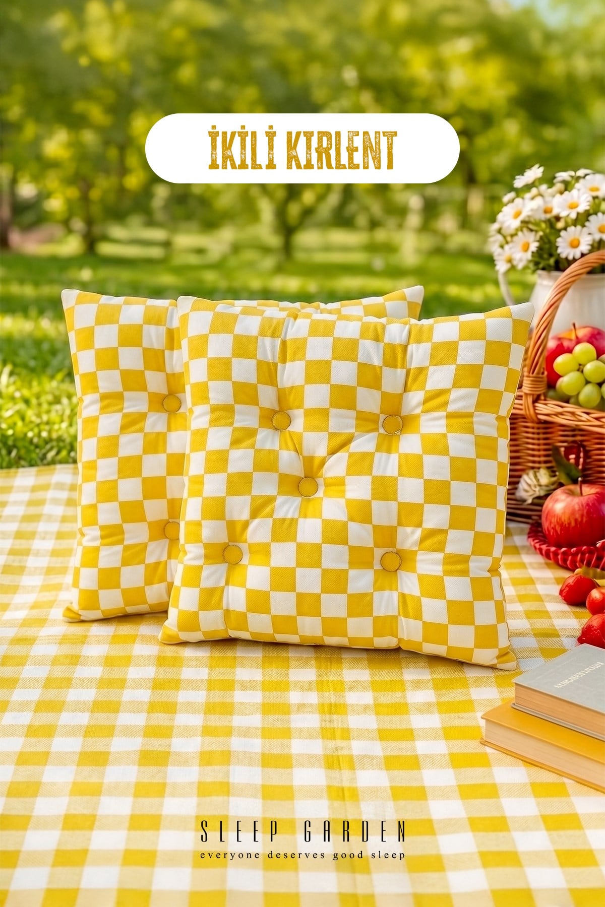Sleep Garden Çok Amaçlı Kırlent Pofuduk Minder Pötikareli 45x45 Sarı 2 AdetSleep Garden Çok Amaçlı Kırlent Pofuduk Minder Pötikareli 45x45 Sarı 2 AdetSleep Garden