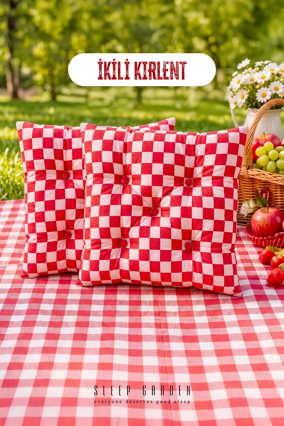 Sleep Garden Çok Amaçlı Kırlent Pofuduk Minder Pötikareli 45x45 2'liSleep Garden Çok Amaçlı Kırlent Pofuduk Minder Pötikareli 45x45 2'liSleep Garden