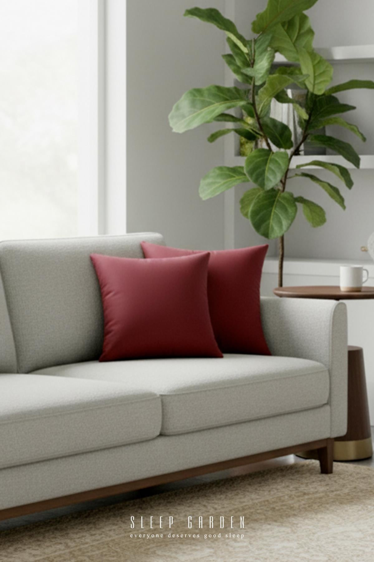 Sleep Garden Erguvan Serisi Kadife Bordo Taşlı Dekoratif Kırlent 45x45 2'liSleep Garden Erguvan Serisi Kadife Bordo Taşlı Dekoratif Kırlent 45x45 2'liSleep Garden