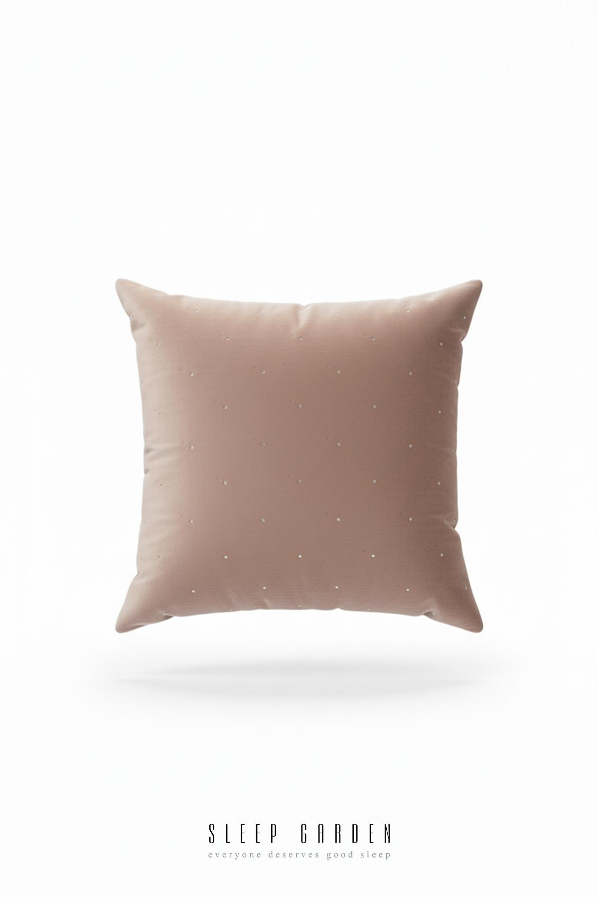 Sleep Garden Erguvan Serisi Kadife Pudra Taşlı Dekoratif Kırlent 45x45 2'liSleep Garden