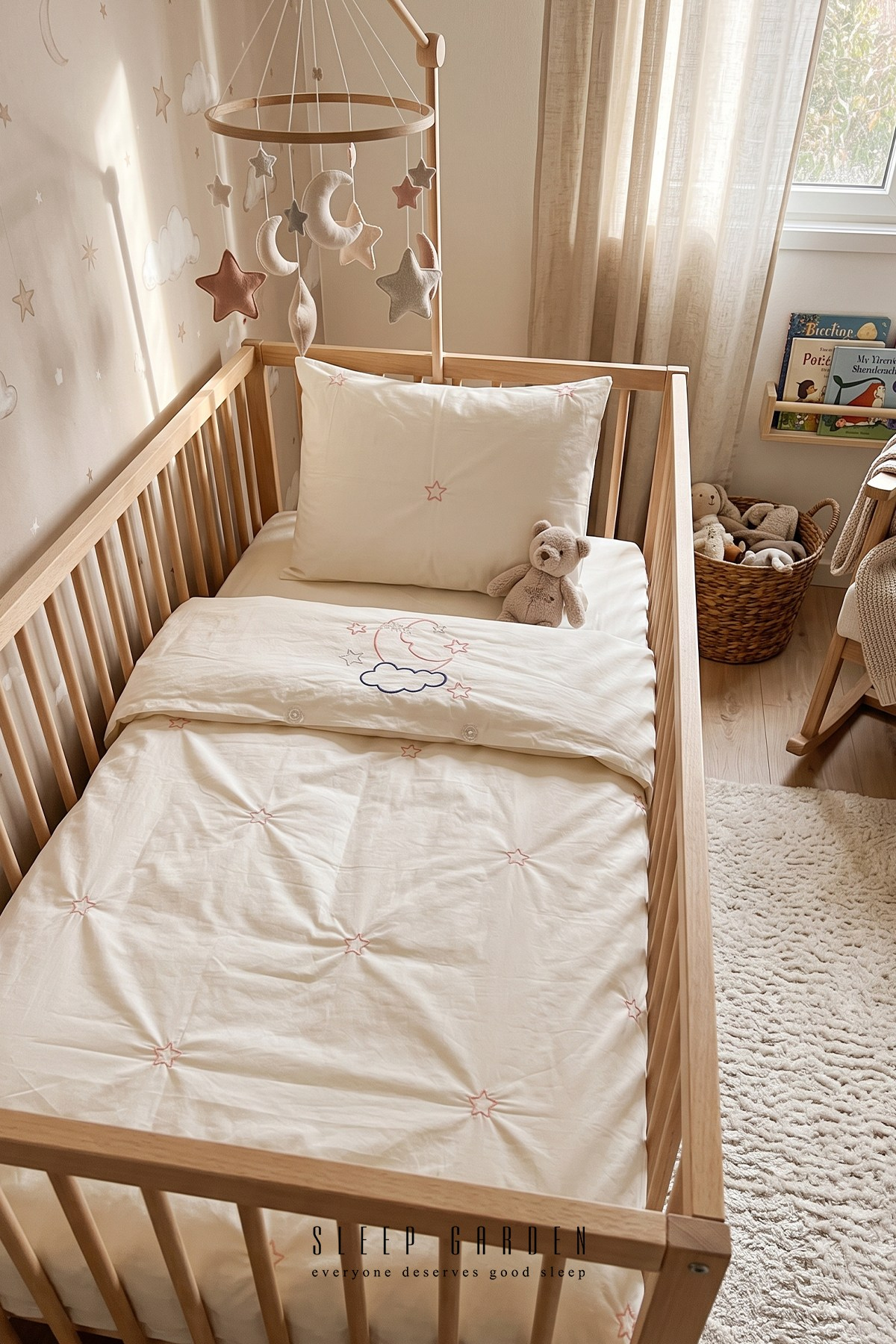 Sleep Garden Esen Bebek Nevresim Takımı Nakışlı %100 Pamuk Pembe Yıldız Desenli Sleep Garden Esen Bebek Nevresim Takımı Nakışlı %100 Pamuk Pembe Yıldız Desenli Sleep Garden