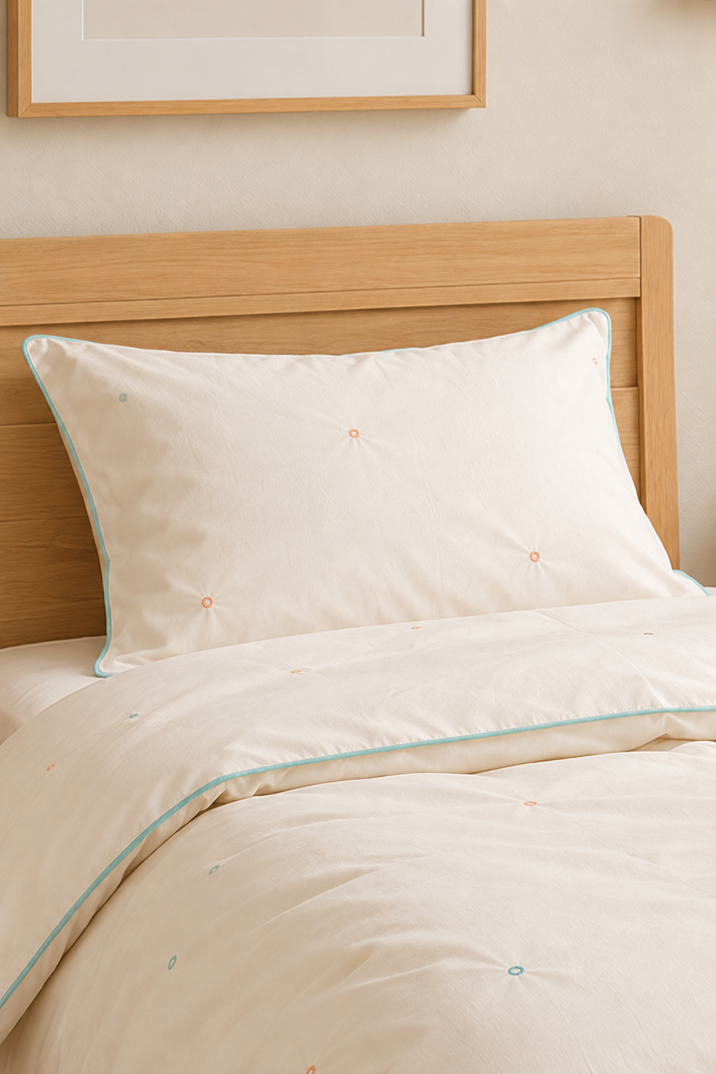 Sleep Garden Esen Bebek Nevresim Takımı Nakışlı %100 Pamuk Renkli HalkalıSleep Garden