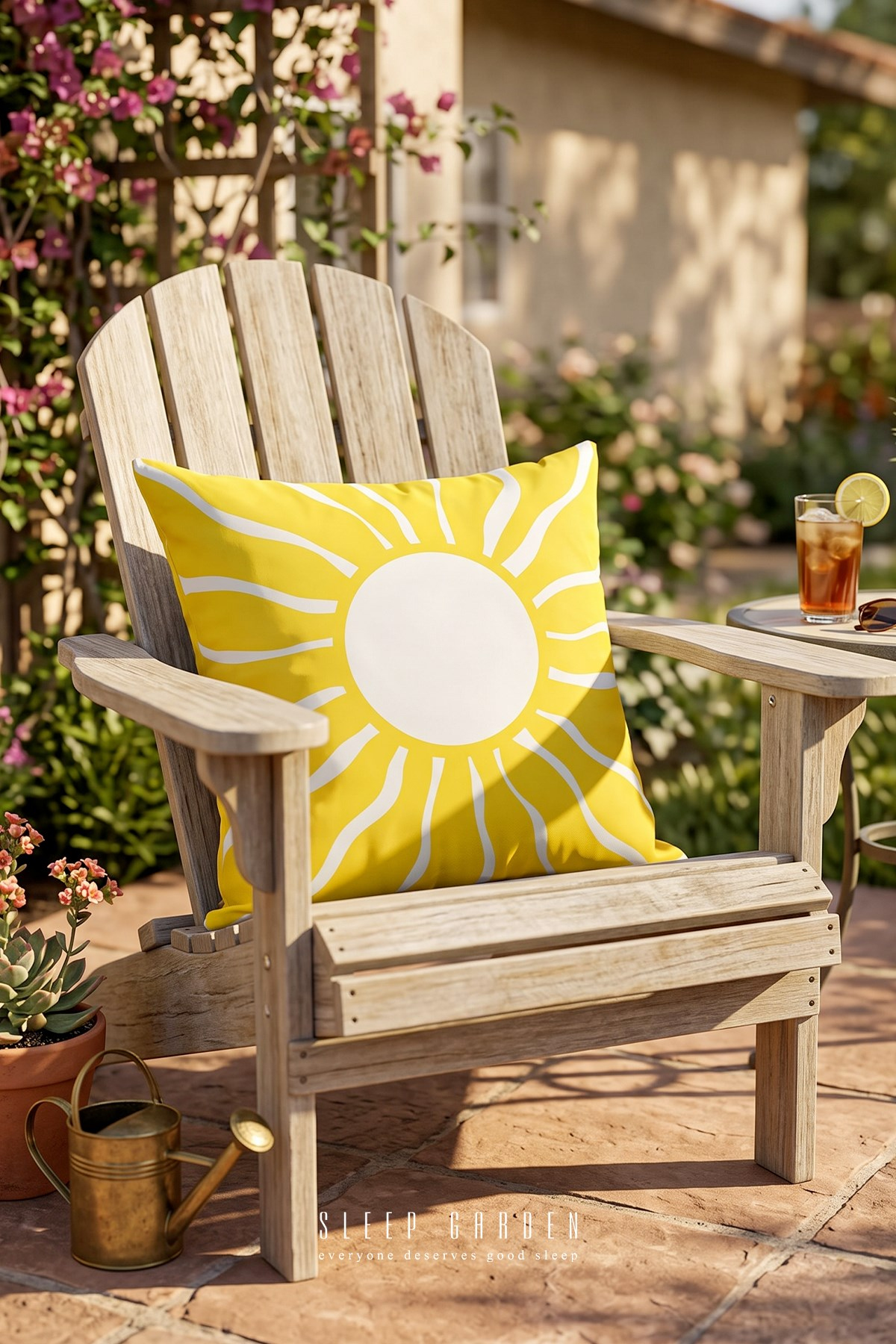 Sleep Garden Güneş Tasarım Dekoratif Kırlent Kılıfı | Modern Ev Dekoru 43x43Sleep Garden