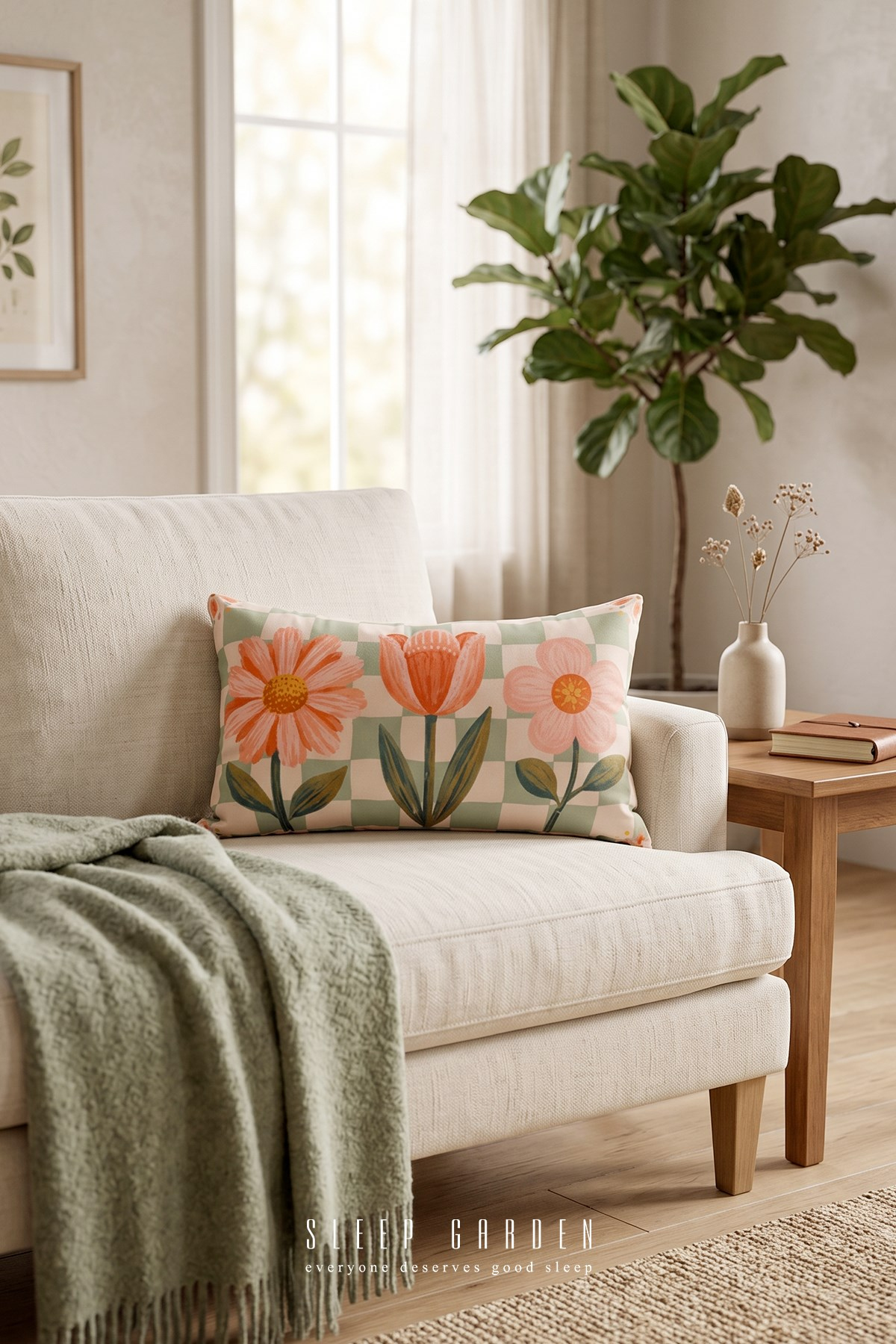 Sleep Garden Lale&Papatya Tasarım Dekoratif Kırlent Kılıfı | Modern Ev Dekoru 30x50Sleep Garden Lale&Papatya Tasarım Dekoratif Kırlent Kılıfı | Modern Ev Dekoru Sleep Garden