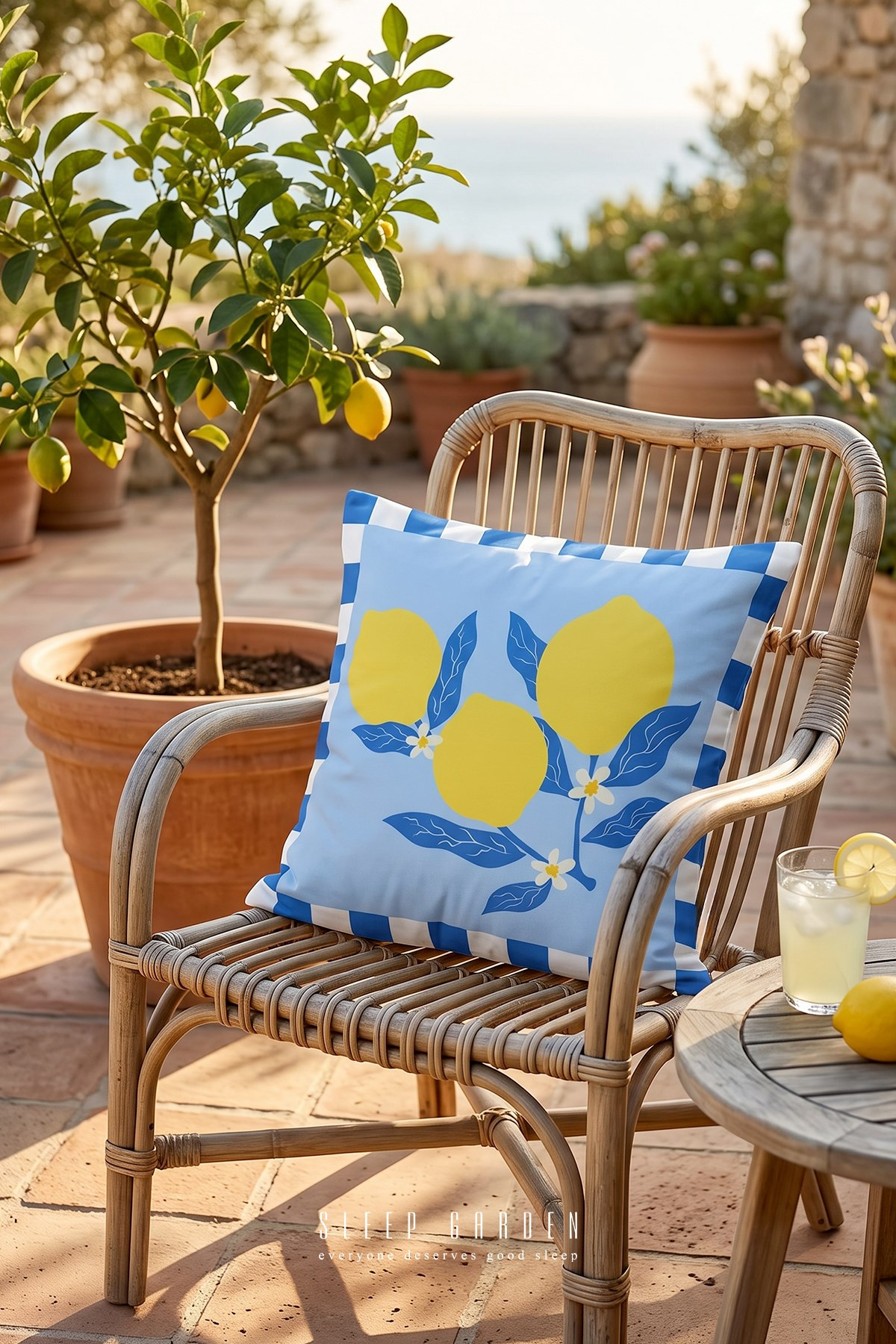 Sleep Garden Limon Tasarım Dekoratif Kırlent Kılıfı | Modern Ev Dekoru 43x43Sleep Garden