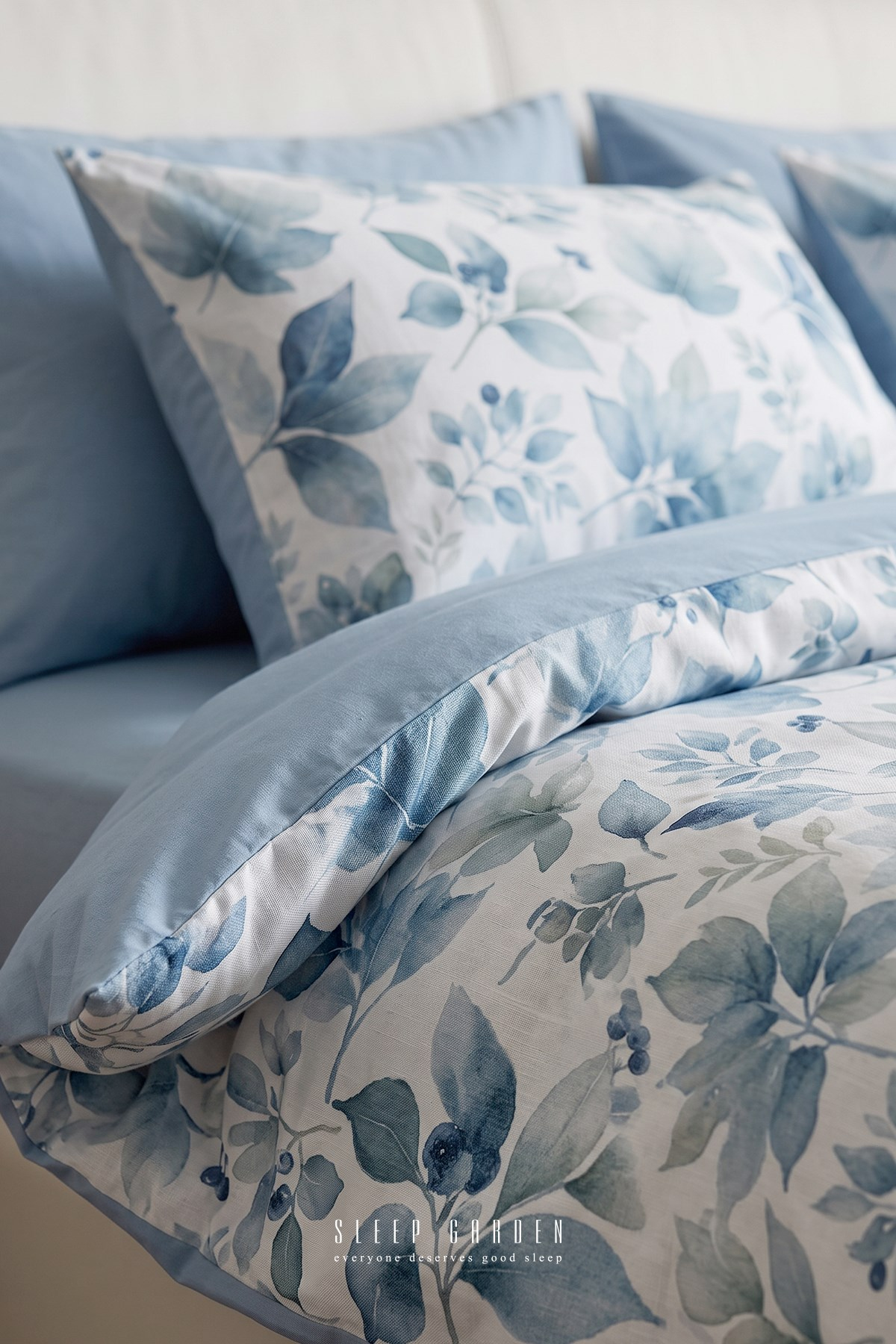 Sleep Garden Mavlira Yeşil Yaprak Desenli Pamuklu Nevresim TakımıSleep Garden