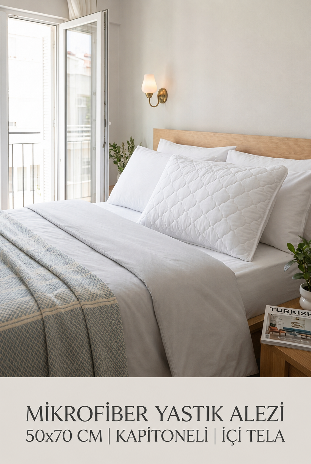 Sleep Garden Microfiber Kapitoneli Yüksek Kalite Yastık Alezi 50x70 2 AdetSleep Garden İçin Telalı Yastık Koruyucu Alez 2 Adet- Dayanıklı ve KoruyucuSleep Garden