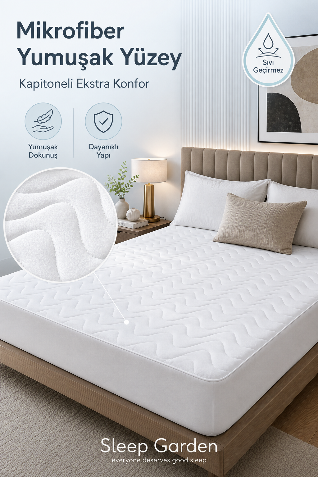 Sleep Garden Mikrofiber Antialerjik Kapitoneli Full Kenar Sıvı Geçirmez AlezSleep Garden Mikrofiber Antialerjik Kapitoneli Full Kenar Sıvı Geçirmez AlezSleep Garden