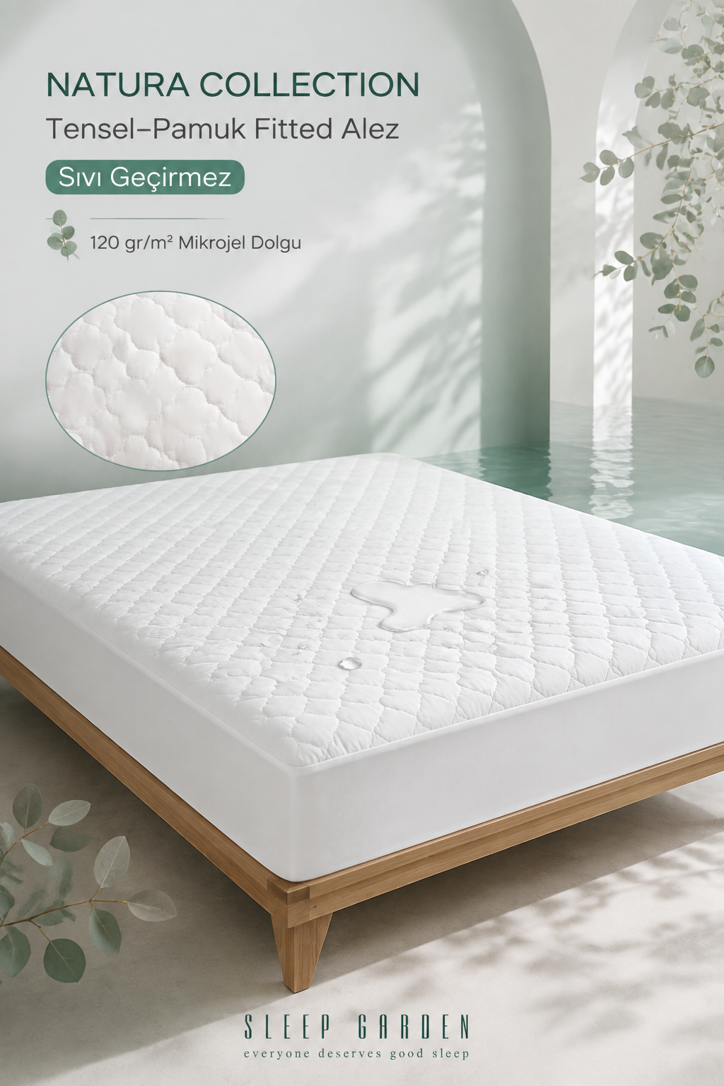 Sleep Garden Natura Collection Fitted Sıvı Geçirmez Alez Sleep Garden Natura Collection Fitted Sıvı Geçirmez Alez Tela Çantalı - Sleep Garden'da yüksek kaliteli alez çeşitleri arasından Natura Collection serisi ile tanışın. Yatağınızı korurken konforu da yaşayın. Detaylar için sleepgarden.com.tr'ye göz atın.Sleep Garden