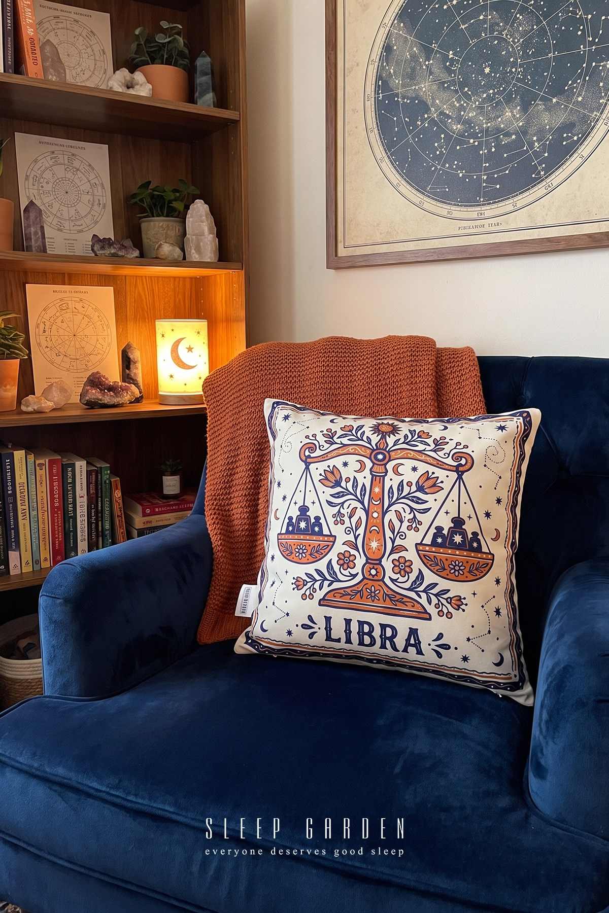 Sleep Garden Terazi/Libra Burç Tasarım Modern Dekoratif Kırlent Kılıfı 43x43Sleep Garden