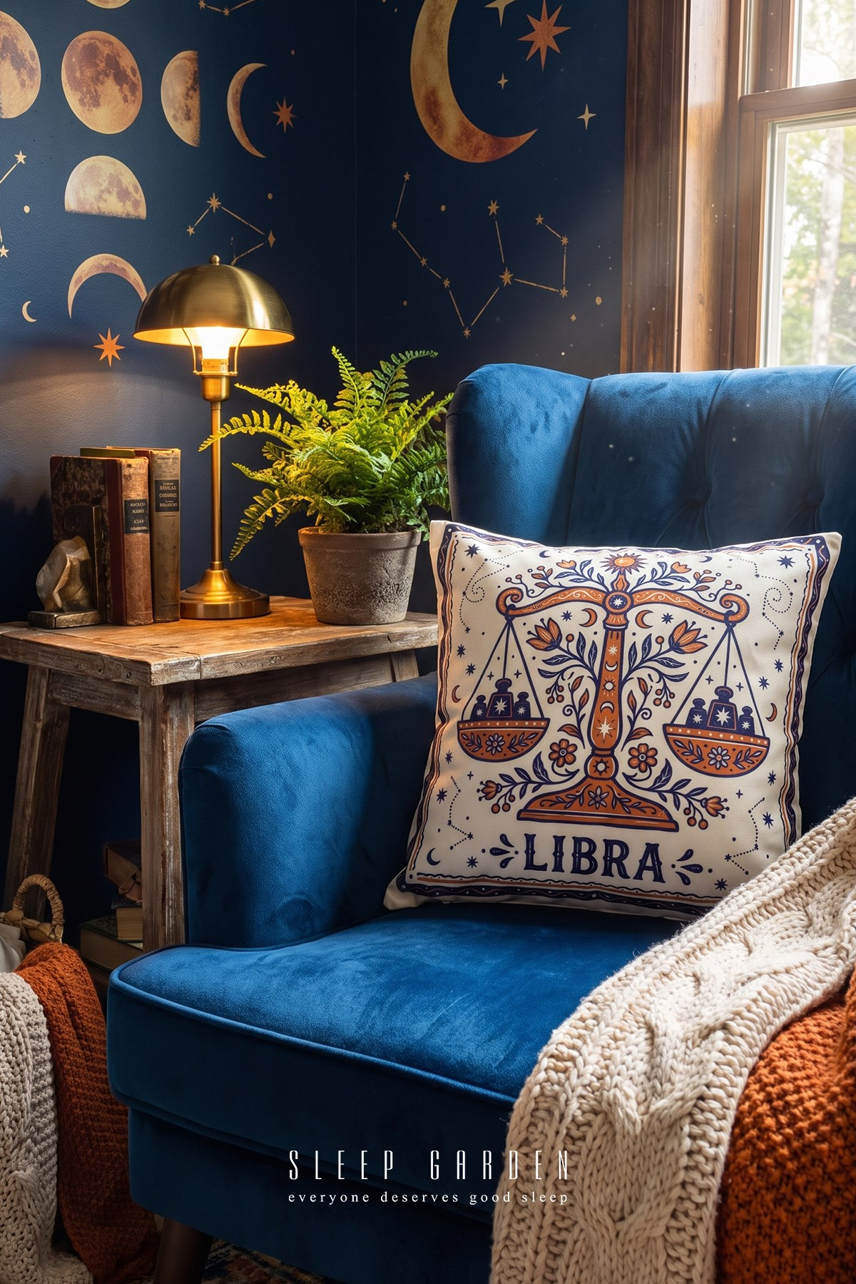 Sleep Garden Terazi/Libra Burç Tasarım Modern Dekoratif Kırlent Kılıfı 43x43Sleep Garden