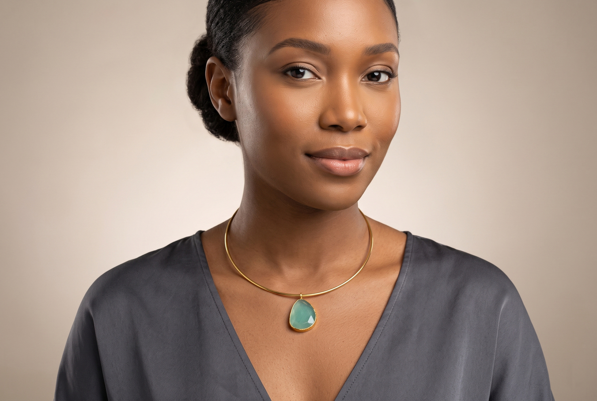 22 Ayar Altın Kaplama Choker Kolye | Pirinç | Alerjen İçermez | Kadın Boyun Kolyesi